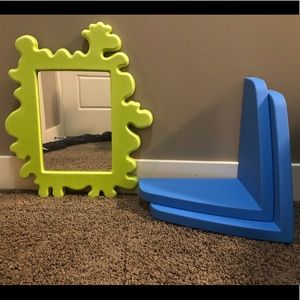 IKEA 2 kids shelves& mirror